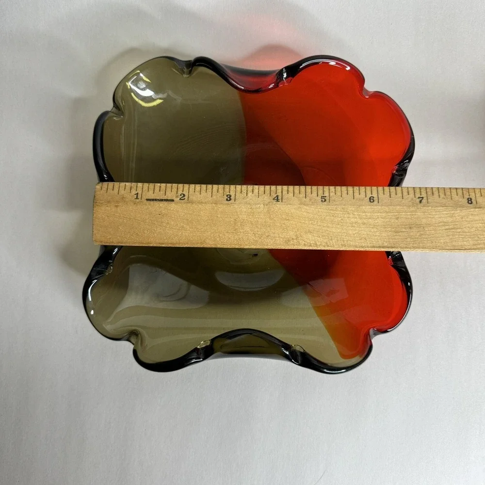 Vintage Art Glass Trinket Bowl 6.5